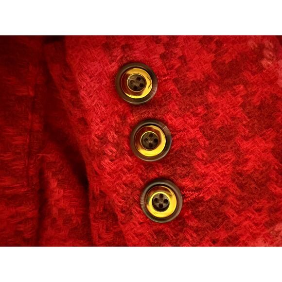 Cabi Evita Red Plaid Wrap Coat Belted Shawl Collar Women’s L #4295 - Picture 8 of 11